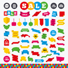 Fototapeta premium Sale speech bubble icons. Buy cart symbol