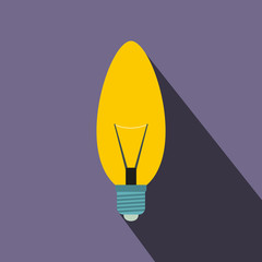 Oval shape light bulb icon, flat style