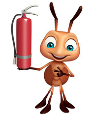 fun Ant cartoon character with  fire extinguisher