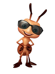 cute  Ant cartoon character with sunglass