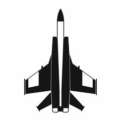 Fighter jet icon, simple style