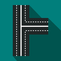 Crossroads icon in flat style