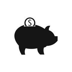 Piggy bank icon, simple style