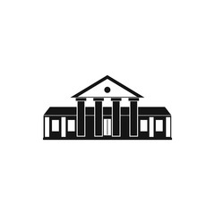 Bank building icon, simple style