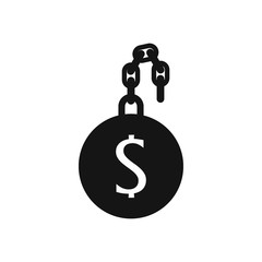 Money slave icon, simple style