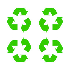 Obraz premium four arrow pictogram refresh reload rotation loop sign set. Simple color web icon on white background. Modern contemporary solid plain flat minimal style. Vector illustration design elements