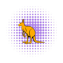 Kangaroo icon in comics style