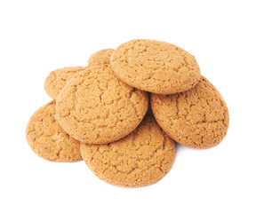 Pile of cookies isolated over the white background