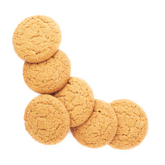 Pile of cookies isolated over the white background
