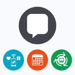 Chat sign icon. Speech bubble symbol.