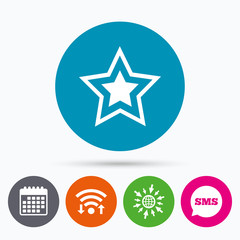 Star sign icon. Favorite button. Navigation