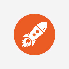Start up icon. Startup business rocket sign.