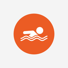 Swimming sign icon. Pool swim symbol.
