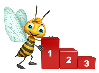 cute Bee cartoon character with level