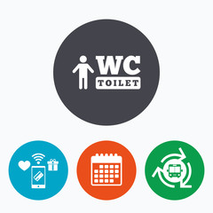 WC men toilet sign icon. Restroom symbol.