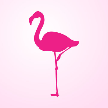 Icono plano flamingo en fondo degradado rosa