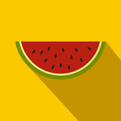 Piece of watermelon icon, flat style
