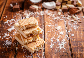 Wafers with chocolate