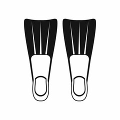 Flippers for diving icon, simple style