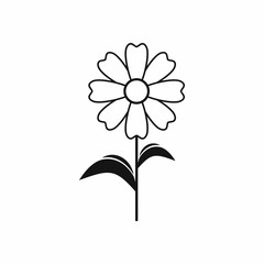 Flower icon in simple style