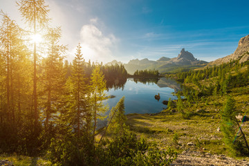 Dawn landscape of the Italian Dolomites