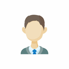 Avatar men brunette icon, cartoon style