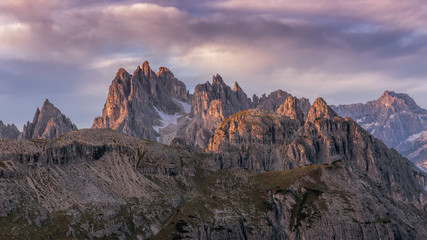 Beautiful sunrise on the Dolomites