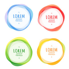 Set of round colorful vector shapes. Design elements.