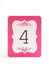 Numbered blank place card for wedding table