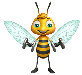 cute Bee cartoon character with Gim equipment