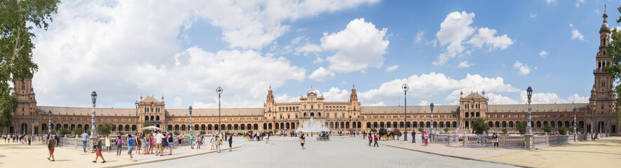 Fototapeta na wymiar Plaza de Espana panoramic, Sevilla, Spain, Spain Square, Seville