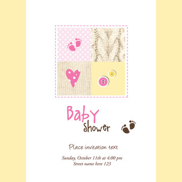 Baby shower card - cute design for invitations, greetings...