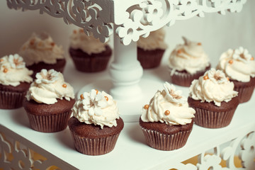 cupcakes on a stand.