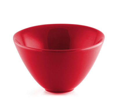Red  bowl isolated on white background