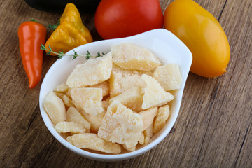 Parmesan cheese pieces