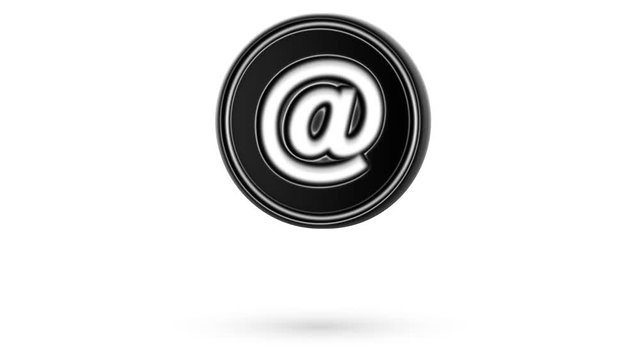 E-mail icon on the counter. Looping. Alpha channel.