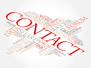 Contact word cloud, business concept