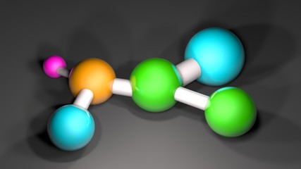 Atomic molecular dna structure 3d rendering
