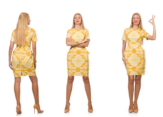 Composite photo of woman in various poses