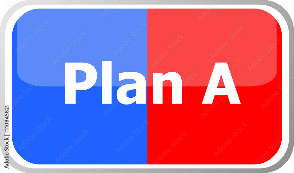 Aufkleber plan a words on vector web button icon isolated on white. flat icon vector illustration.