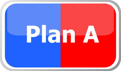 plan a words on vector web button icon isolated on white. flat icon vector illustration.