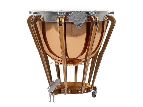 Timpani isolated on white 3D rendering