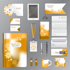 White identity template with blue origami elements. Vector compa © ploygraphic
