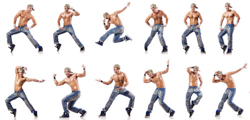 Dancer dancing dances isolated on white