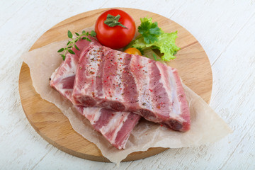 Raw pork ribs