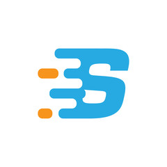 Fototapeta premium Simple Modern initial move logo s