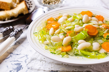 Soup with vegetables and beans