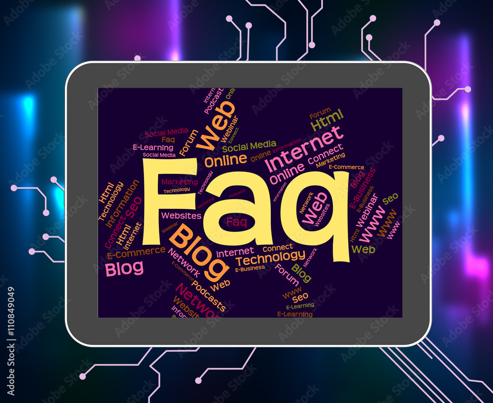 Poster faq word indicates frequently asked questions and answer