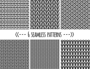 Vector set of six geometric patterns
