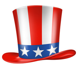 Uncle Sam's hat. Vector illustration. Three quarters view.